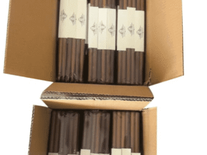 Open Box Filled with Bundled Brown Drumsticks