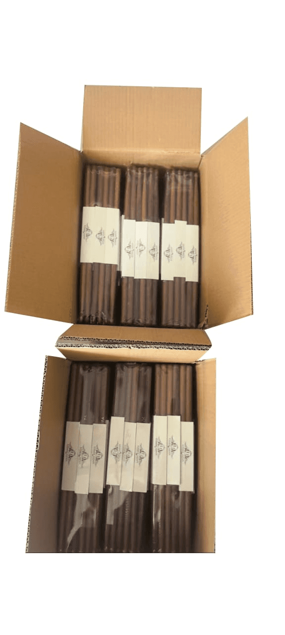 Open Box Filled with Bundled Brown Drumsticks